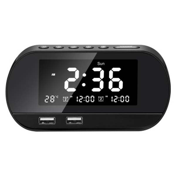 Alarm Clock With Dual USB Port Charger